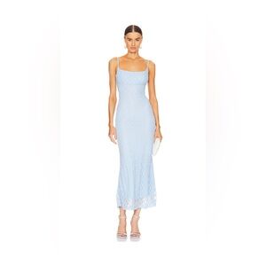 Bardot Adoni Mesh Midi Dress in Cornflower